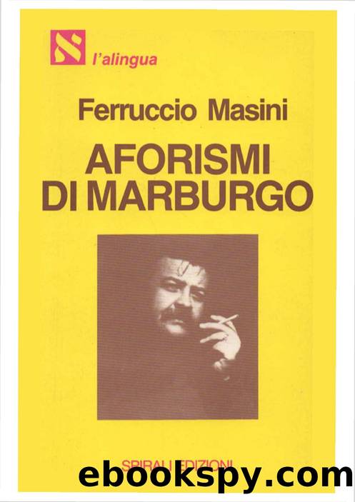 Aforismi di Marburgo by Ferruccio Masini