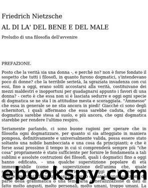 Al Di la Del Bene E Del Male by Friedrich W. Nietzsche