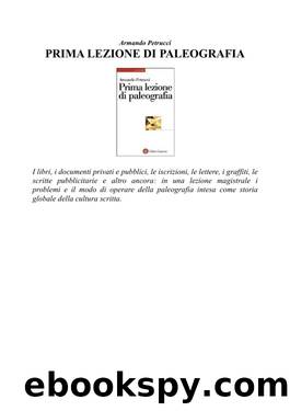Armando Petrucci by Prima lezione di paleografia