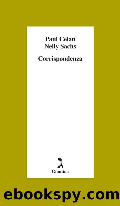 Corrispondenza (Giuntina) by Paul Celan & Nelly Sachs