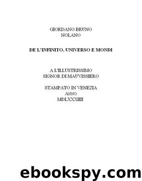 De l'infinito, universo e mondi by Giordano Bruno