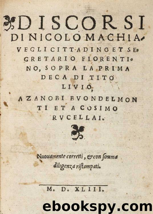 Discorsi sopra la prima Deca di Tito Livio by Niccolò Macchiavelli