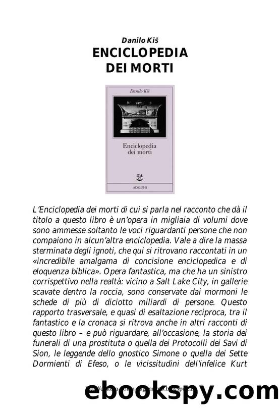Enciclopedia dei morti by danilo Kis