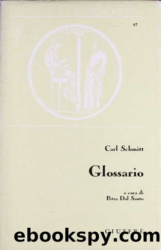 Glossario by Carl Schmitt