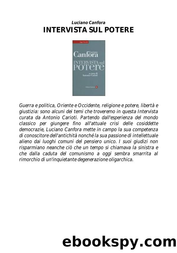 Intervista sul potere by Luciano Canfora