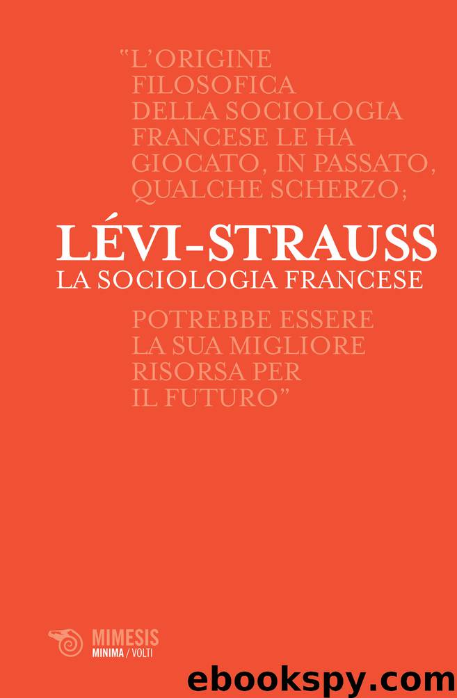 La sociologia francese (Mimesis) by Claude Lévi-Strauss