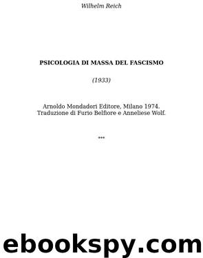 Psicologia di massa del fascismo by Wilhelm Reich