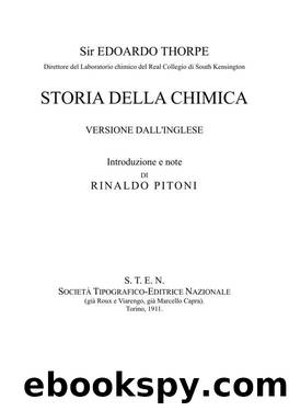 Storia della chimica by Edward Thorpe