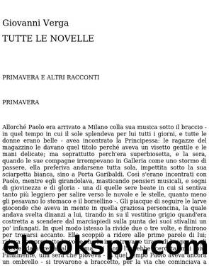 TUTTE LE NOVELLE by Giovanni Verga