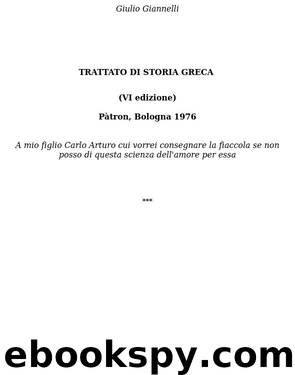 Trattato di Storia Greca by Giulio Giannelli