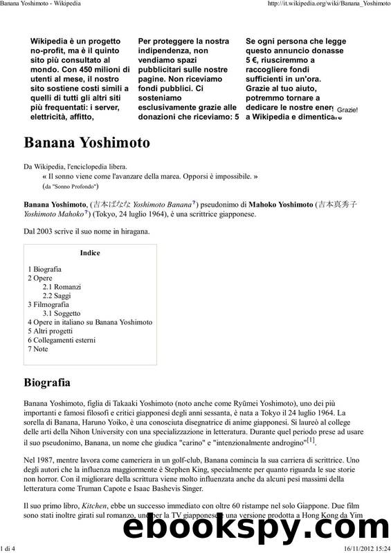 Yoshimoto Banana - Wikipedia by Yoshimoto Banana
